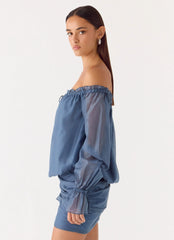 Tedara Mini Dress - Washed Navy